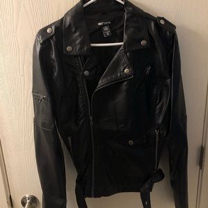 Black faux leather jacket